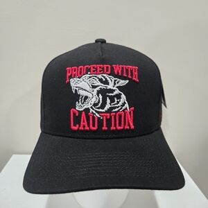 Black Caution Trucker Hat